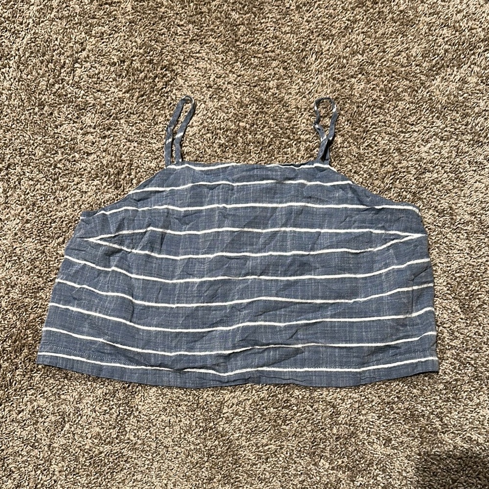 Universal Thread Navy and White Striped Crop Top